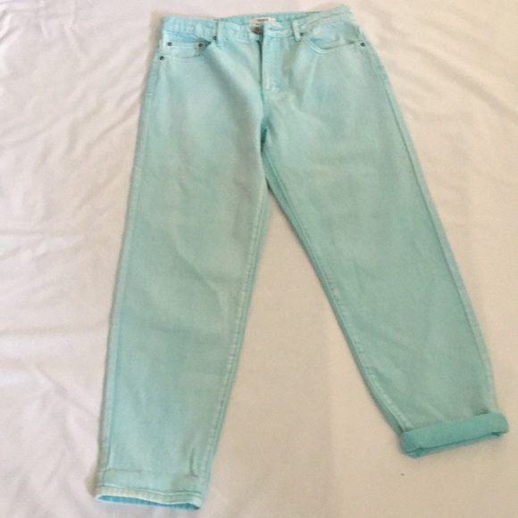 Forever 21 Mint Long Denim Jeans “Mom Fit” Style - Picture 5 of 10
